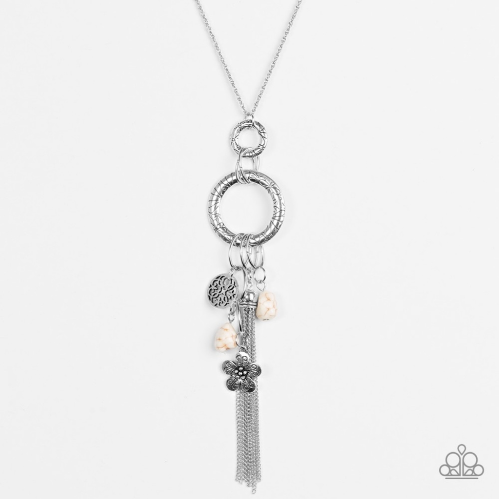 Tour de Desert [Long] Necklace | White & Silver